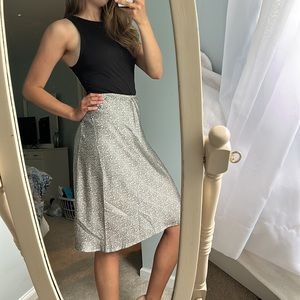 Satin midi skirt